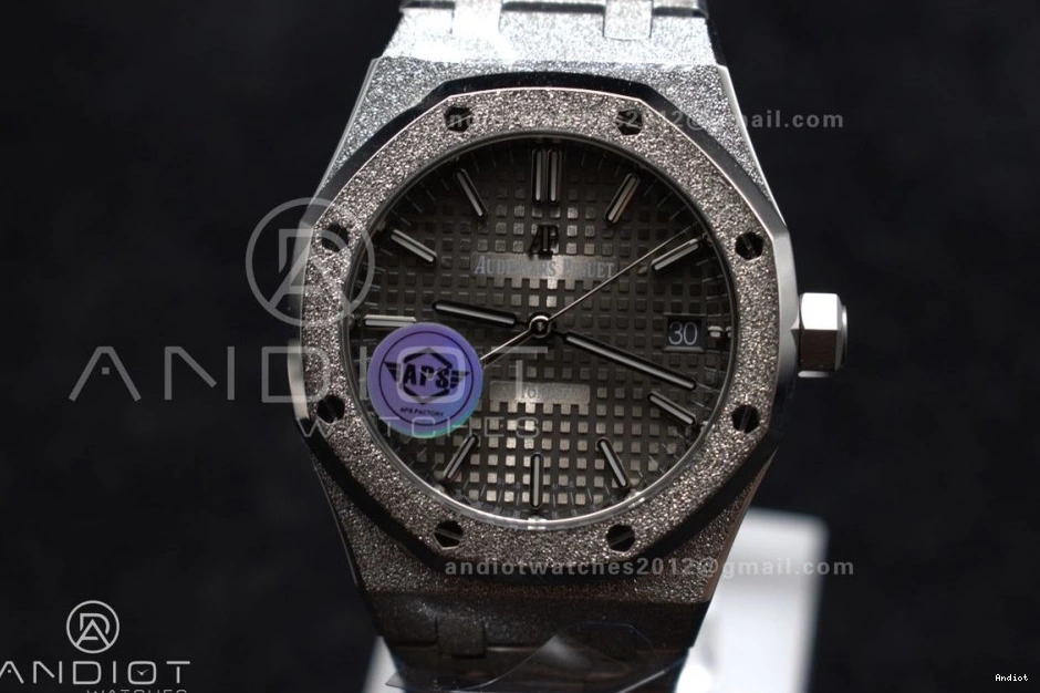Unique Dial APSF 1:1 1031 Clone Oak SA3120 37mm Grey Bracelet Super Best 15454 SS Royal Frosted on SS Edition Textured 0706